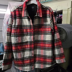 NEW no tags GAP Men's Tartan Plaid Quilted Shacket Jacket Flannel XL